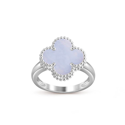 COLECCIÓN DE ANILLOS DE PLATA DE TRÉBOL [LUXE]