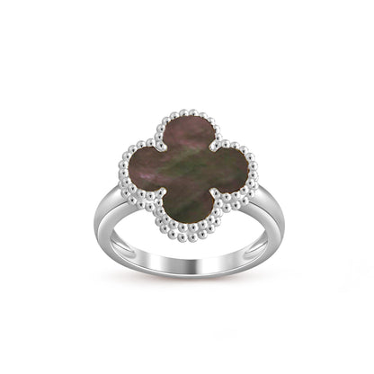 COLECCIÓN DE ANILLOS DE PLATA DE TRÉBOL [LUXE]