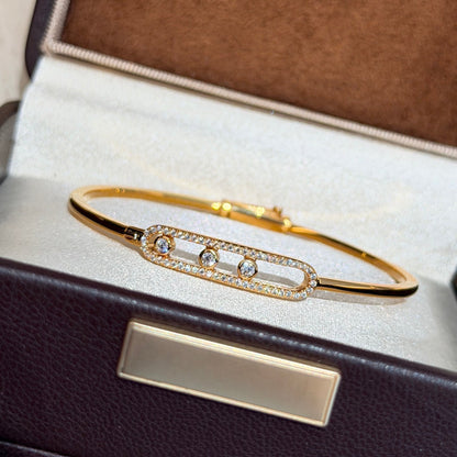 [LUXE] Move Pavé Diamond Bangle Bracelet M