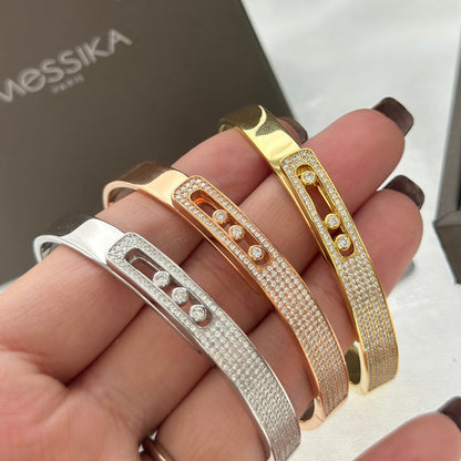 [LUXE] Move Noa Rose Gold Pavé Diamond Bangle Bracelet