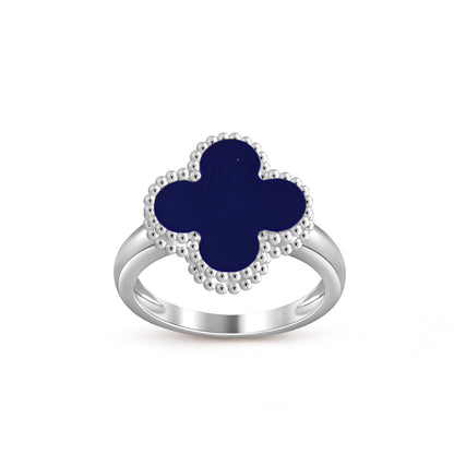 COLECCIÓN DE ANILLOS DE PLATA DE TRÉBOL [LUXE]