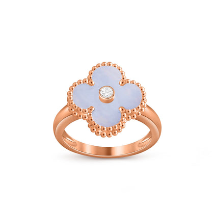 [LUXE] ANILLO DE DIAMANTE TRÉBOL COLECCIÓN ORO ROSA