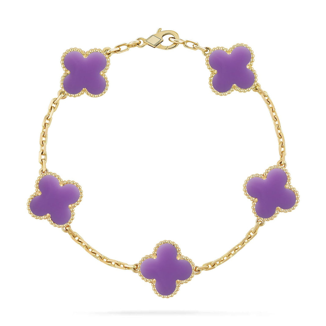 [LUXE]CLOVER 5 MOTIF LIGHT PURPLE BRACELET COLLECTION