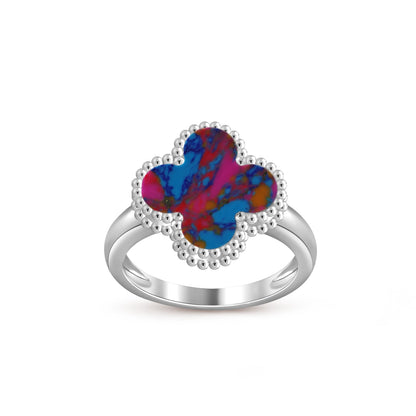 COLECCIÓN DE ANILLOS DE PLATA DE TRÉBOL [LUXE]