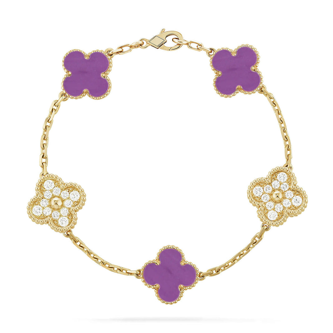 [LUXE] CLOVER 5 MOTIF VIOLET BRACELET COLLECTION