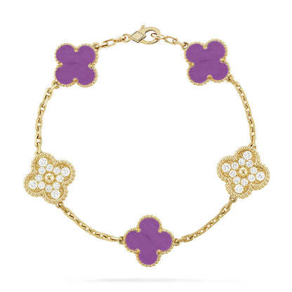 [LUXE] CLOVER 5 MOTIF VIOLET BRACELET COLLECTION