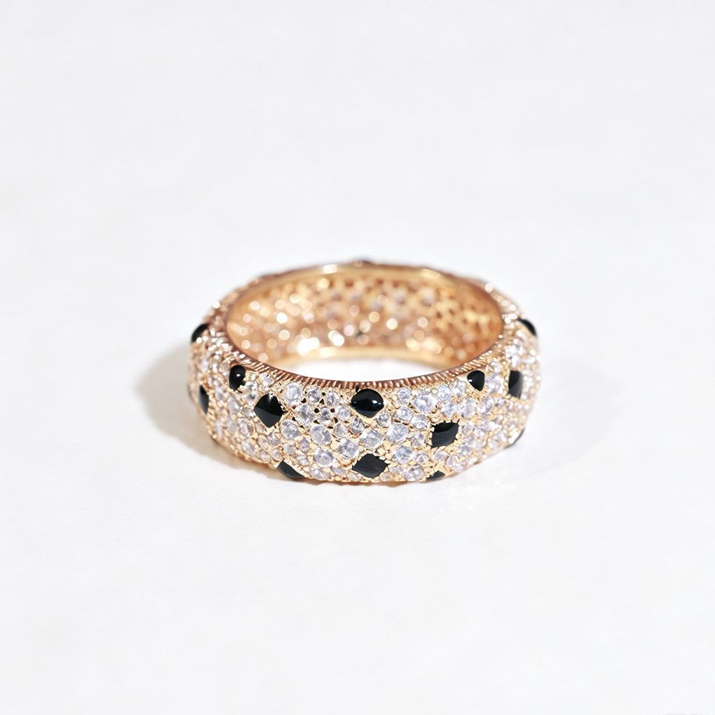 [LUXE] PANTHERE SPOTTED FULL DIAMOND RING