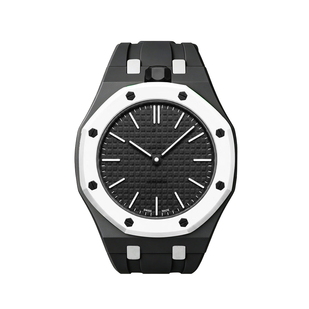 Oak Pop Exclusive Black And White Silicone Strap