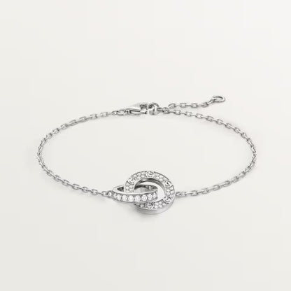 [LUXE] LOVE DOUBLE RING FULL DIAMOND BRACELET