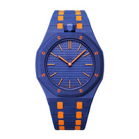 Oak Pop Exclusive Dark Blue And Orange Bioceramic Strap