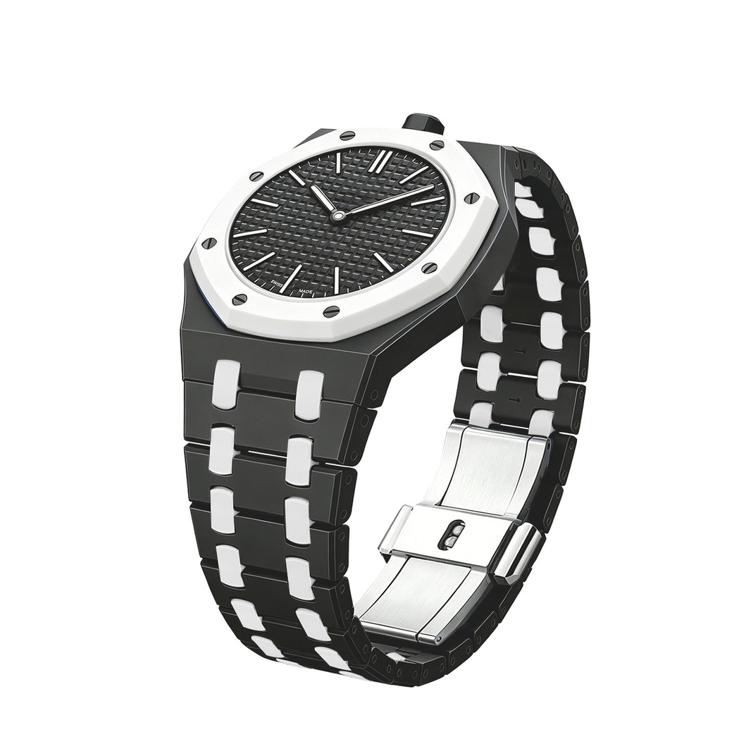Oak Pop Exclusive Black And White Bioceramic Strap