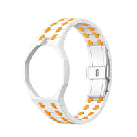 Oak Pop Exclusive White And Orange Bioceramic Strap