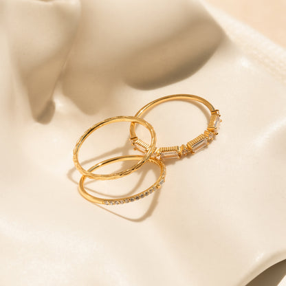 Juego de anillos apilables de diamantes