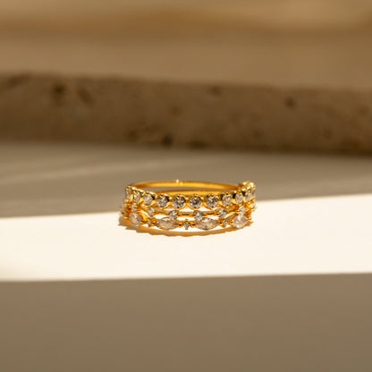 Juego de anillos apilables de cristal