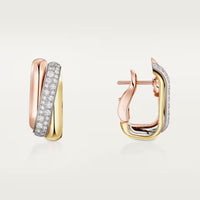[LUXE] TRINITY HALF DIAMOND  CUSHION EARRINGS