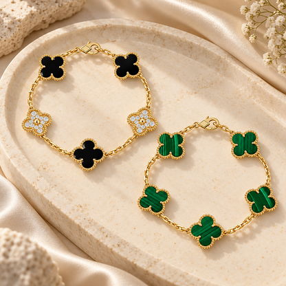 [LUXE]Clover 5 Motifs  Duo Bracelet Stack Set