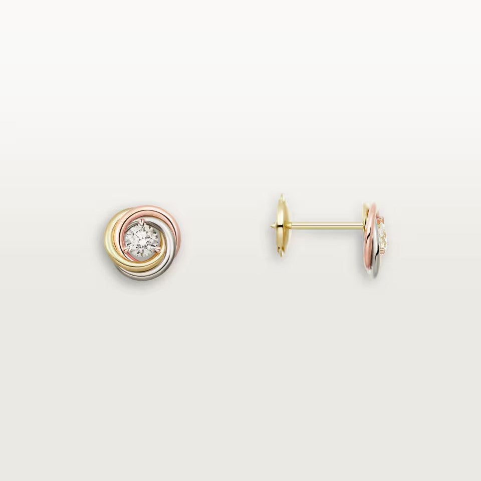 [LUXE] TRINITY STUD DIAMOND EARRINGS