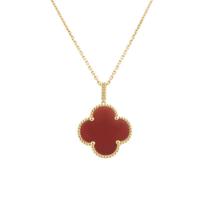 [LUXE] COLLAR TRÉBOL 25MM ORO CORNALINA