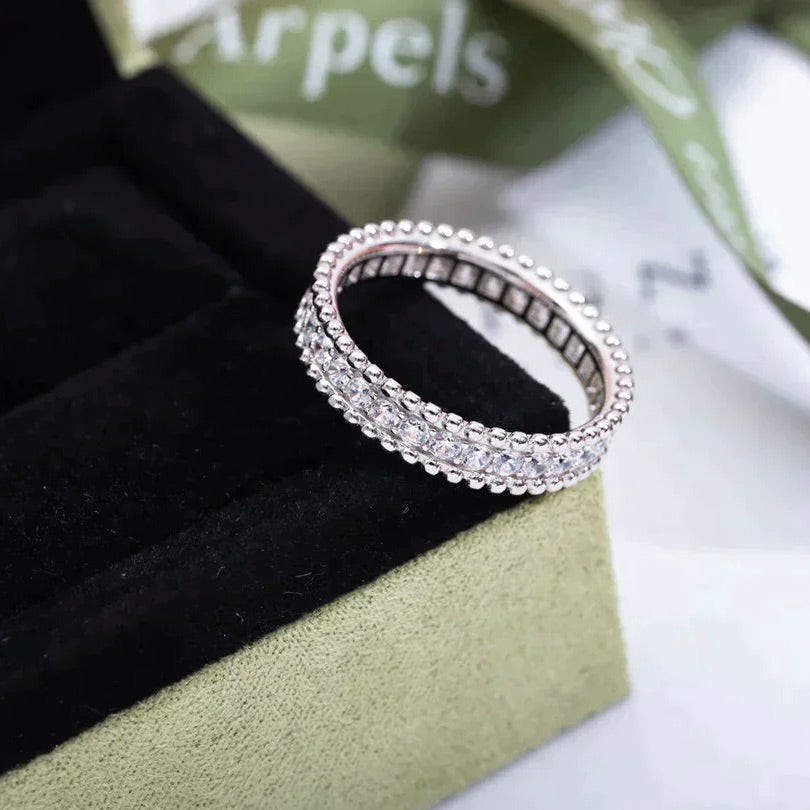 [LUXE]PERLEE DIAMOND SILVER RING