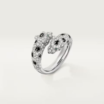[LUXE] PANTHERE DOUBLE HEADED FULL DIAMOND  RING