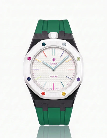 Silicone Strap & Case  Royal Pop Huit Blanc(Customize  Colors)