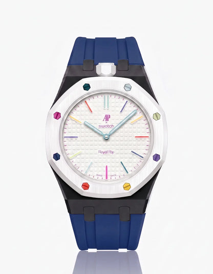 Silicone Strap & Case  Royal Pop Huit Blanc(Customize  Colors)