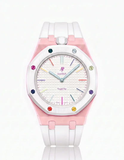 Silicone Strap & Case  Royal Pop Huit Blanc(Customize  Colors)