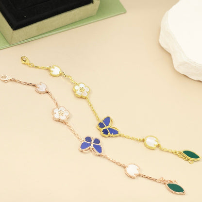 [LUXE]2026 NEW ARRIVAL LUCKY SPRING BUTTERFLY 5 MOTIF BRACELET