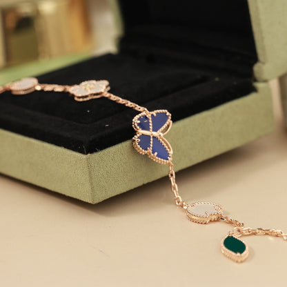 [LUXE]2026 NEW ARRIVAL LUCKY SPRING BUTTERFLY 5 MOTIF BRACELET