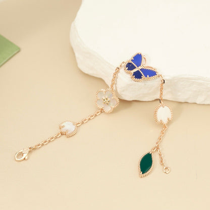 [LUXE]2026 NEW ARRIVAL LUCKY SPRING BUTTERFLY 5 MOTIF BRACELET