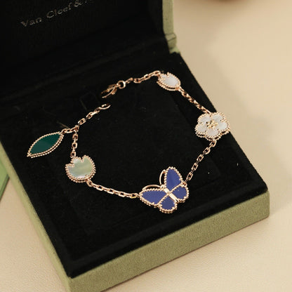 [LUXE]2026 NEW ARRIVAL LUCKY SPRING BUTTERFLY 5 MOTIF BRACELET
