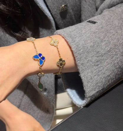 [LUXE]2026 NEW ARRIVAL LUCKY SPRING BUTTERFLY 5 MOTIF BRACELET