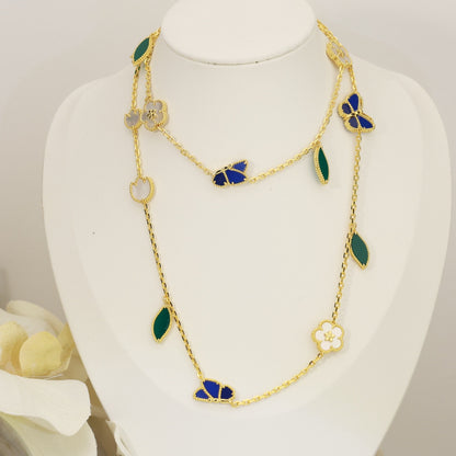[LUXE]2026 NEW STYLE LUCKY SPRING BUTTERFLY 15 MOTIFS FLOWER NECKLACE