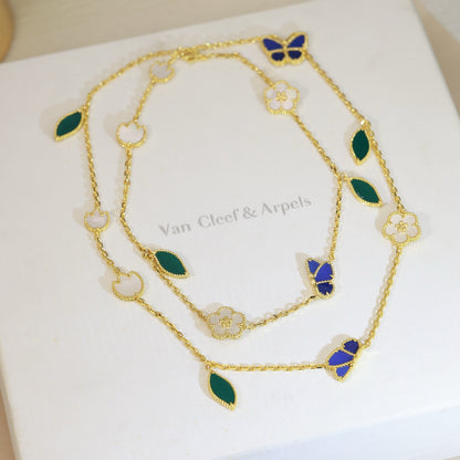 [LUXE]2026 NEW STYLE LUCKY SPRING BUTTERFLY 15 MOTIFS FLOWER NECKLACE