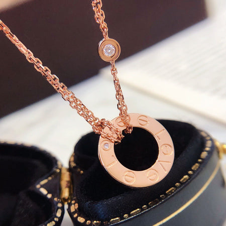 [LUXE]COLLAR AMOR 16MM 2 DIAMANTES