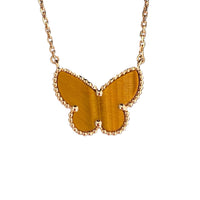 [LUJO] COLLAR DE MARIPOSA CON OJO DE TIGRE