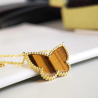 [LUJO] COLLAR DE MARIPOSA CON OJO DE TIGRE