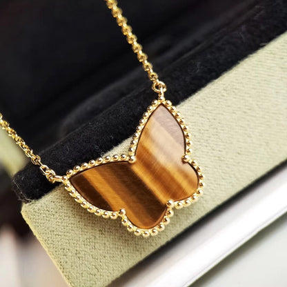 [LUJO] COLLAR DE MARIPOSA CON OJO DE TIGRE