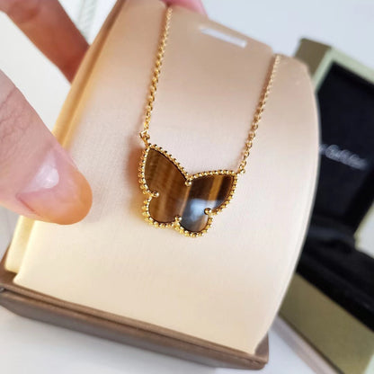 [LUJO] COLLAR DE MARIPOSA CON OJO DE TIGRE