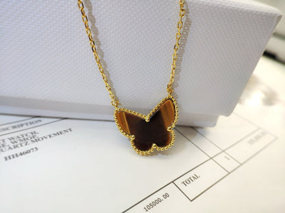 [LUJO] COLLAR DE MARIPOSA CON OJO DE TIGRE