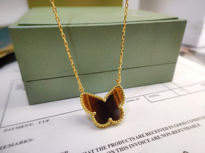 [LUJO] COLLAR DE MARIPOSA CON OJO DE TIGRE
