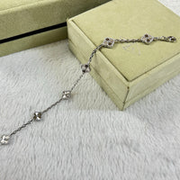 [LUXE]PULSERA DE DIAMANTES CON 6 MOTIVOS DE TRÉBOL