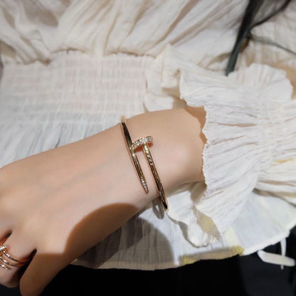 [LUXE]PULSERA JUSTE 3.5MM DIAMANTES