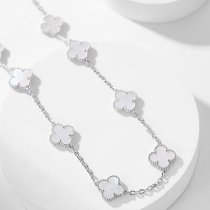 [LUXE]CLOVER 10 MOTIFS WHITE MOTHER OF PEARL NECKLACE