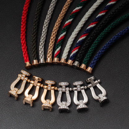 [LUXE]FORCE PULSERA DE HERRADURA GRANDE CON DIAMANTES EN PLATA