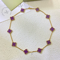 [LUXE] COLLAR TRÉBOL 10 MOTIVOS PÚRPURA VIOLETA