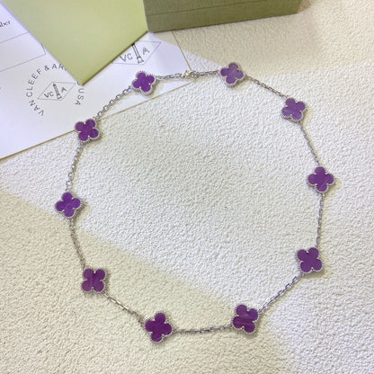 [LUXE] COLLAR TRÉBOL 10 MOTIVOS PÚRPURA VIOLETA