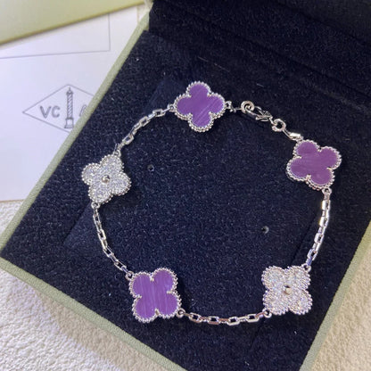 [LUXE] CLOVER 5 MOTIF VIOLET BRACELET COLLECTION