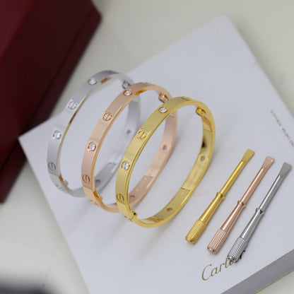 [LUXE] LOVE BRACELET 6.1MM 4 DIAMONDS