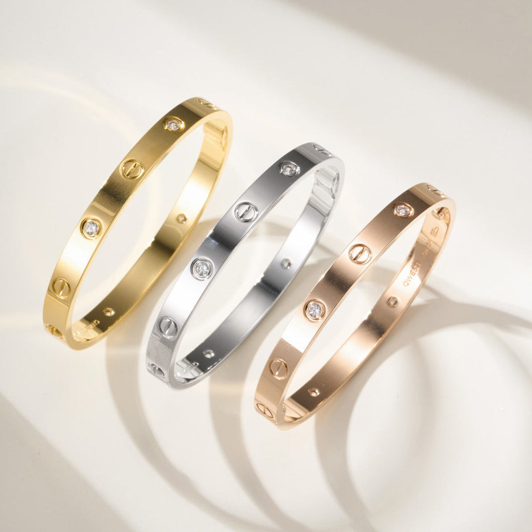[LUXE] LOVE BRACELET 6.1MM 4 DIAMONDS